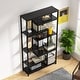 preview thumbnail 16 of 23, Vintage Brown/ Black 8-Shelf Etagere Bookcase, White Modern Bookshelves with Storage, Tall Display Rack