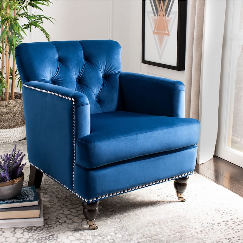 SAFAVIEH Tori Antiqued Tufted Club Chair - 28" x 34.4" x 32.7". - 28"W x 34"D x 33"H