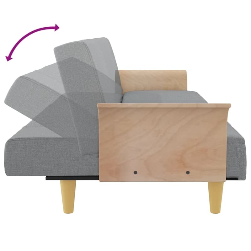 vidaXL Sofa Bed with Armrests Dark/Light Gray Fabric - 88.2" x 35" x 27.6"