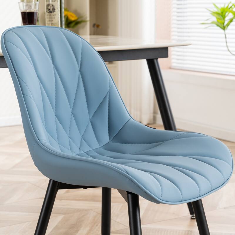 Modern Dining Chairs Set of 2 with Curved Backrest
