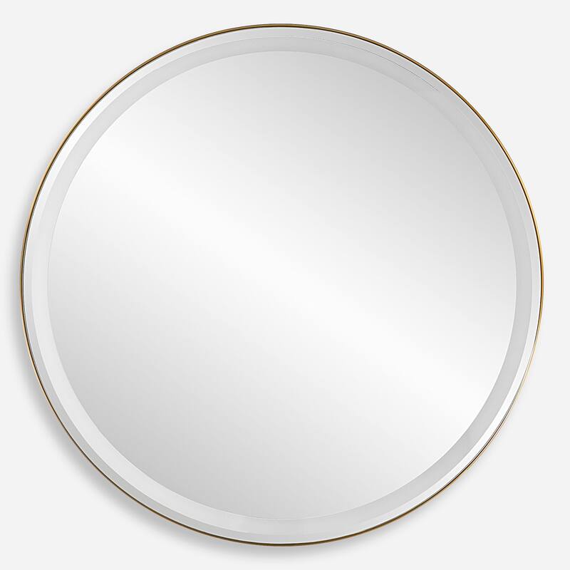 Uttermost 09947 Crofton 32" Diameter Circular Flat Accent Mirror - Gold