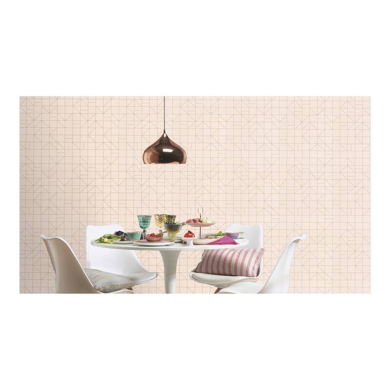 Rasch Teague Light Pink Geometric Wallpaper - 20.5 x 396 x 0.025