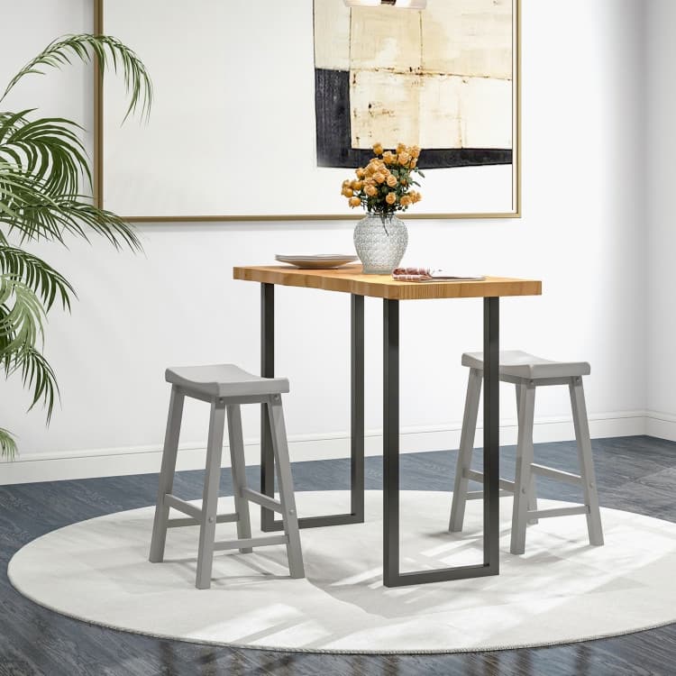 Set of 2 Classic 24 Inch Backless Counter Height Stools for Kitchens - 18" x 14" x 24" (L x W x H)