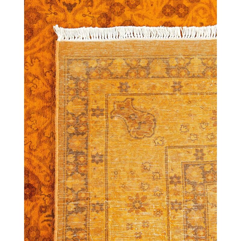Fine Vibrance, One-of-a-Kind Hand-Knotted Area Rug - Orange, 6' 3" x 14' 9" - 6' 3" x 14' 9"