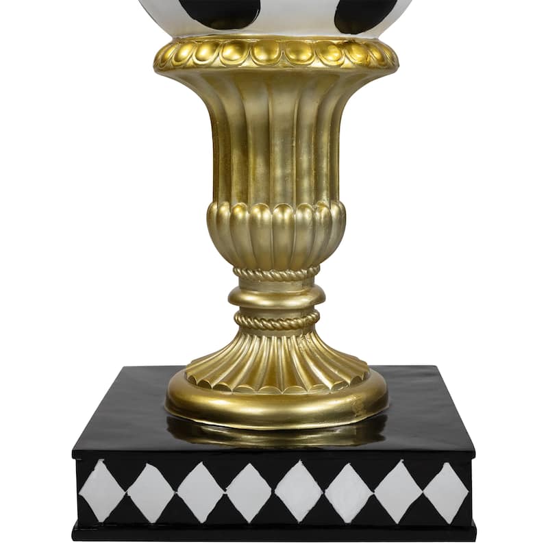 Commercial Size Ball Finial Christmas Decoration - 71.25" - Black and White