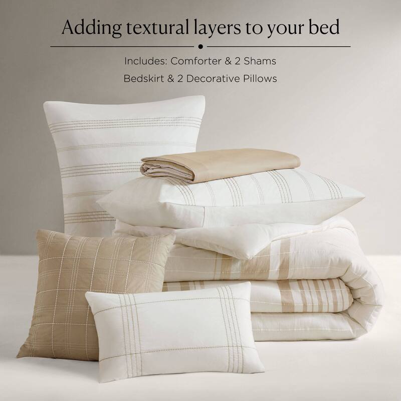 Harbor House Living Morgan 6 Piece Cotton Jacquard Oversized Comforter Set