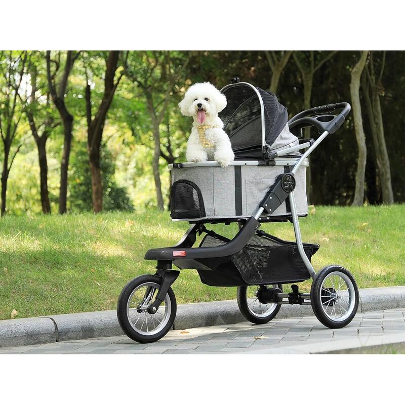 3 in1 Folding Dog/Cat Stroller for Medium Small Pets