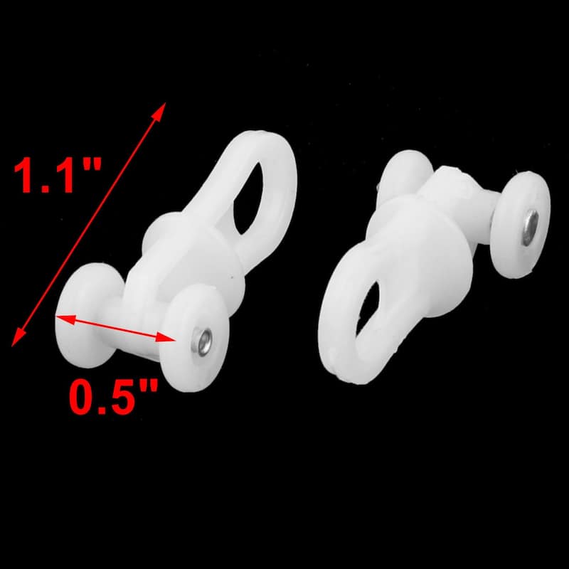 Dorm Window Double Wheel Curtain Track Roller Carrier White 20pcs - White,Silver Tone