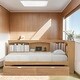 preview thumbnail 9 of 14, Twin Size Daybed with Bookcase, 2 Storage Drawers, Storage Cabinets and 2 USB Ports For Kids Natural