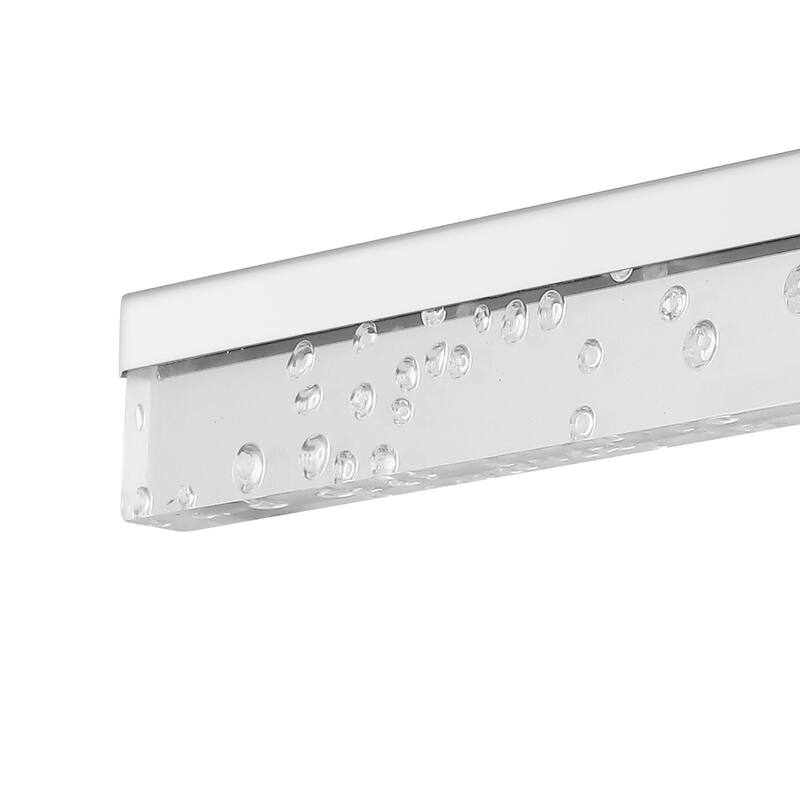 Baxter 22" 1-Light Modern Contemporary 360-Degree Rotatable Iron/Seeded Acrylic Integrated LED Vanity Light, by JONATHAN Y
