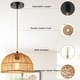preview thumbnail 4 of 7, Pendant Light Brown Cage Style Rattan Dome Shade