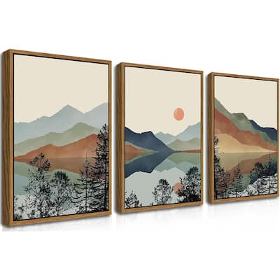 Sun Forest Abstract Nature Landscape Artwork Wall Decor