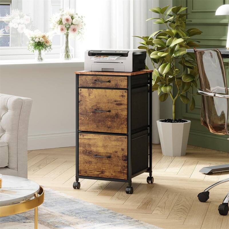 Mobile File Cabinet Dresser for Bedroom with 3 Drawers - 15.7"D x 15.4"W x 29.5"H