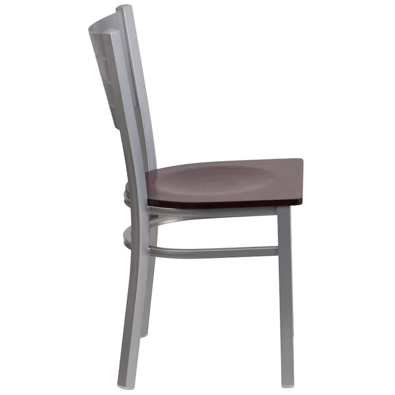 Slat Back Metal Restaurant Chair - 16.5"W x 19"D x 33.5"H