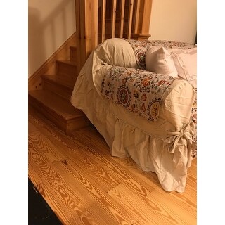 Shop Ruffled Cotton Loveseat Slipcover On Sale Overstock 9467074