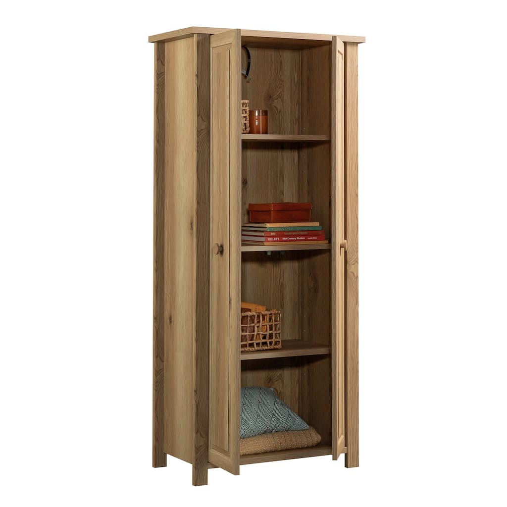 Wood Storage Cabinet with Rustic Farmhouse Style, Brown - 31.97"W x 17.24"D x 71.38"H
