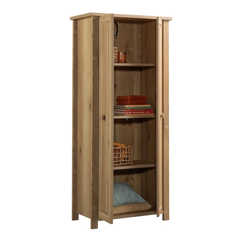 Wood Storage Cabinet with Rustic Farmhouse Style, Brown - 31.97"W x 17.24"D x 71.38"H