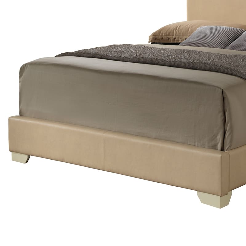 Full Size PU Platform Bed with Foam Filler and Easy Assembly
