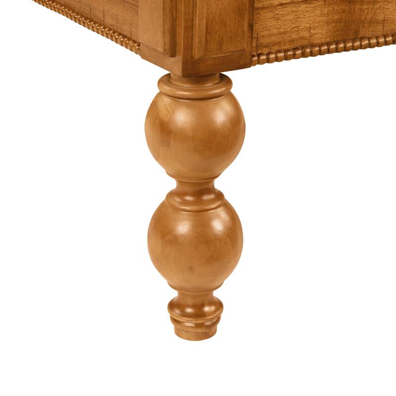 Wooden Sofa Side Table End Table, Coffee Table with Storage Drawer, Cocktail Table with Solid Gourd-Shaped Legs
