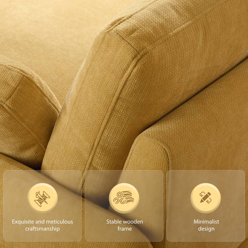 Oversized Chenille Single Sofa Chair with Pillows, 42.5" Wide & 32" Deep Seat Accent Chair Upholstered Armchair Lounge Chairs