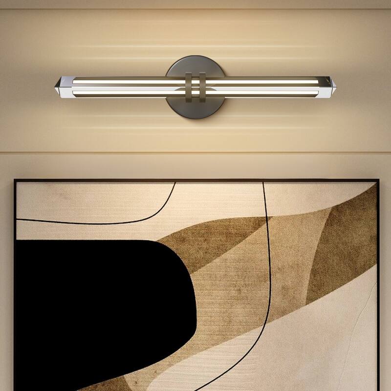 KAYLA 18/24-inch -Triangular Pyramid Crystal Vanity Light - Copper Single Pack - 18in - Black