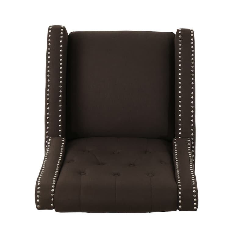 Pushback Recliner Chair, Fabric Armchair Push Back Recliner with Rivet Trim, Mid Century Tufting Accent Chair for Living Room