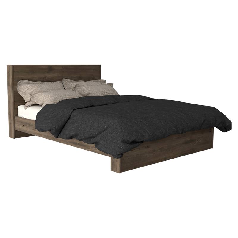 Full Size Engineered Wood Panel Bed Base with Headboard (440 lb Capacity)
