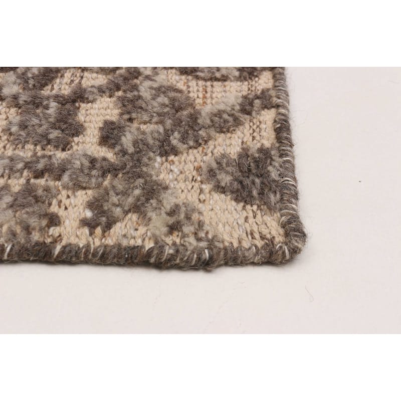 ECARPETGALLERY Hand-knotted Tangier Dark Brown, Tan Wool Rug - 5'3 x 7'3
