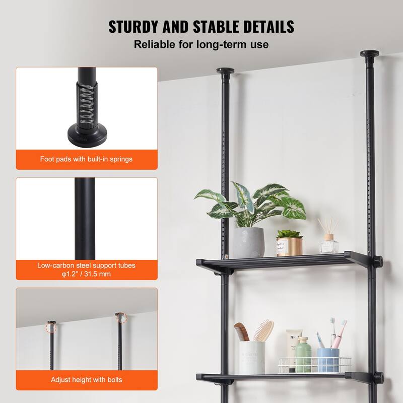 Over the Toilet Storage Easy Assembly Laundry Space Saver, for Small Rooms, Fit Most Toilets - 27.6" - 44" 30 lbs