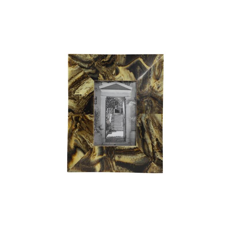 Gold & Brown Resin Rectangular Picture Frame with Tiger's Eye Finish 8.5 x 10.5