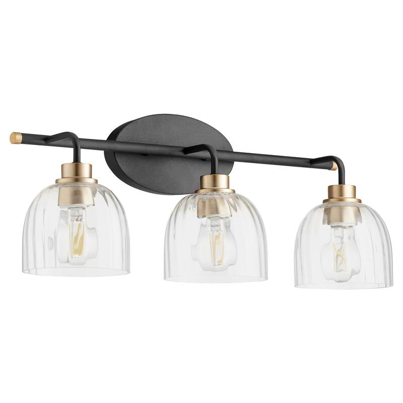 Quorum International Espy 3 Light 24" Wide Bathroom Vanity Light - Noir / Aged Brass