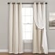 preview thumbnail 1 of 10, Lush Decor Grommet Sheer Panel Pair with Insulated Blackout Lining 108"x38" - Wheat