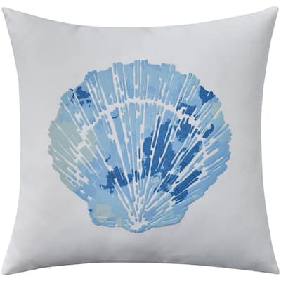 Mina Victory Lifestyle Raised Printed Seach 18" x 18" White Indoor Throw Pillow
