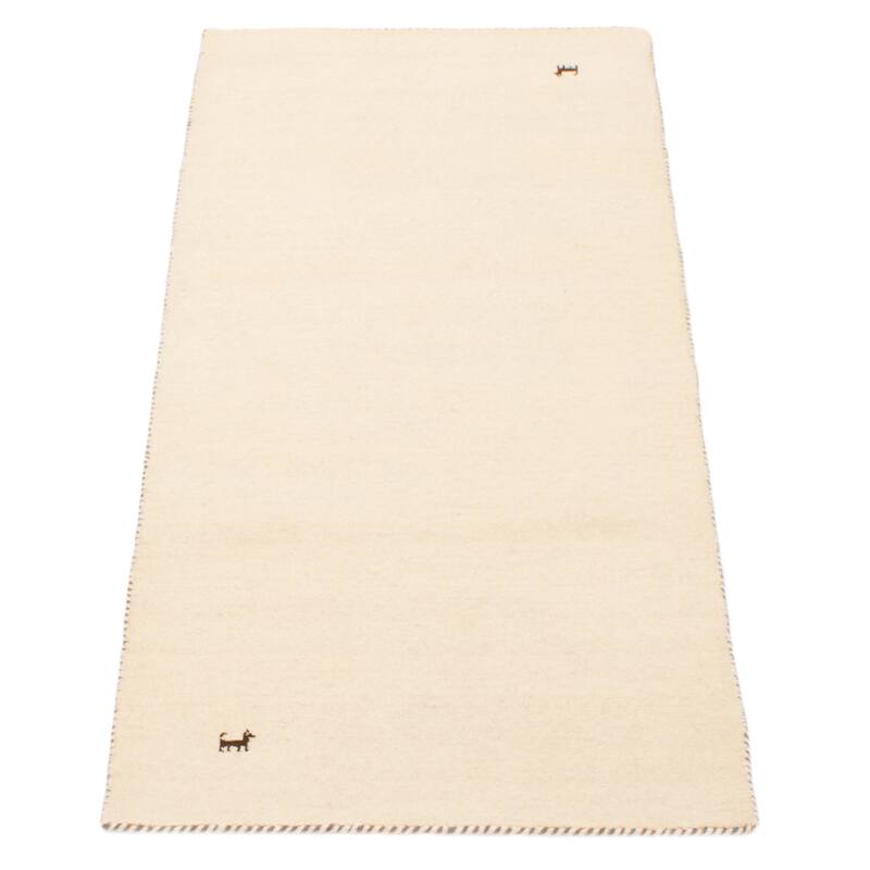Kashkuli Gabbeh Cream Rug 2'6" x 6'4" - 2'6 x 6'4