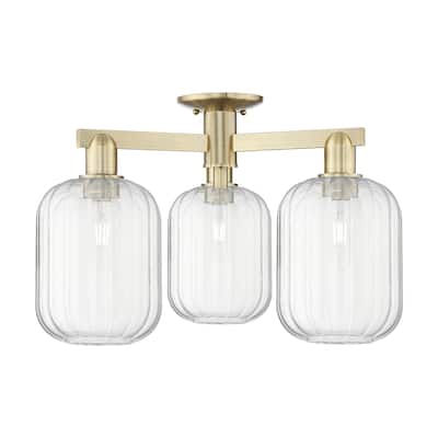 Innovations Lighting 716-3F-14-24 Preston Semi-Flush Cylinder Preston