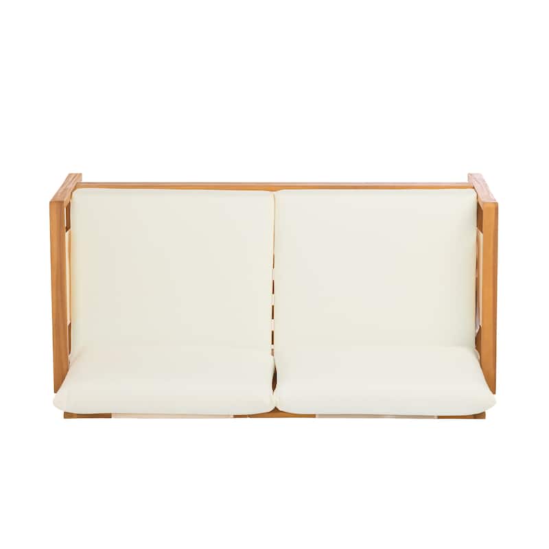 Christopher Knight Home - Nancy 2-Piece Outdoor Acacia Wood Loveseat and Coffee Table Seating Set