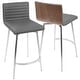 preview thumbnail 15 of 28, Mason Contemporary Swivel Counter Stool Upholstered in Faux Leather (Set of 2) - N/A