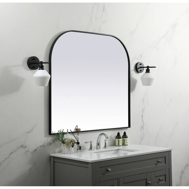 Indigo Home Metal Frame Arch Mirror 42x38 Inch