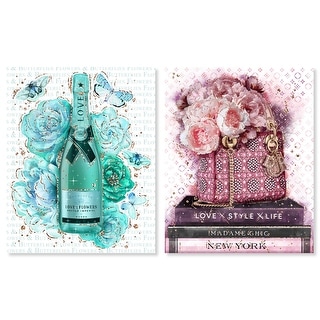 Parisian Glam Wall Decor Set of 2 Wrapped Canvas Print by Art Remedy ...