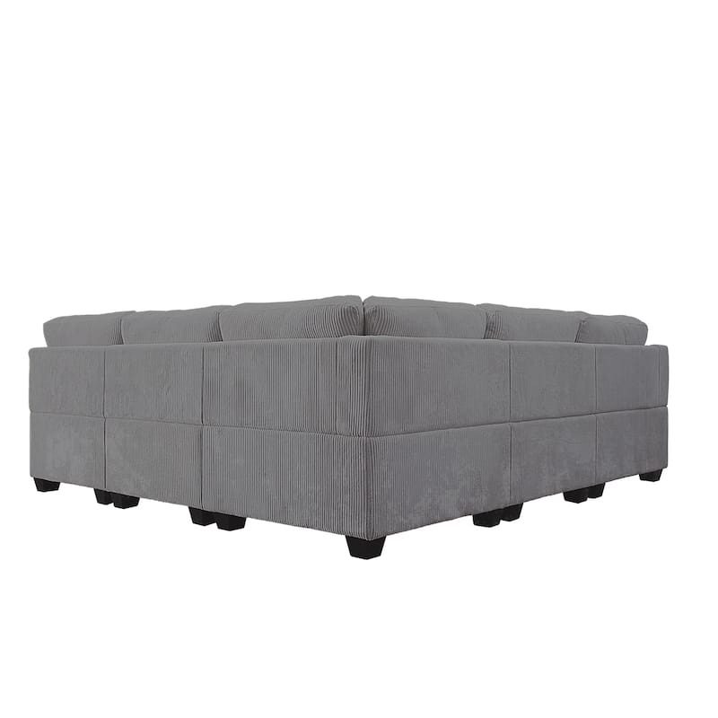 9PCS Corduroy Flexible Combination Sectional Sofa Couch