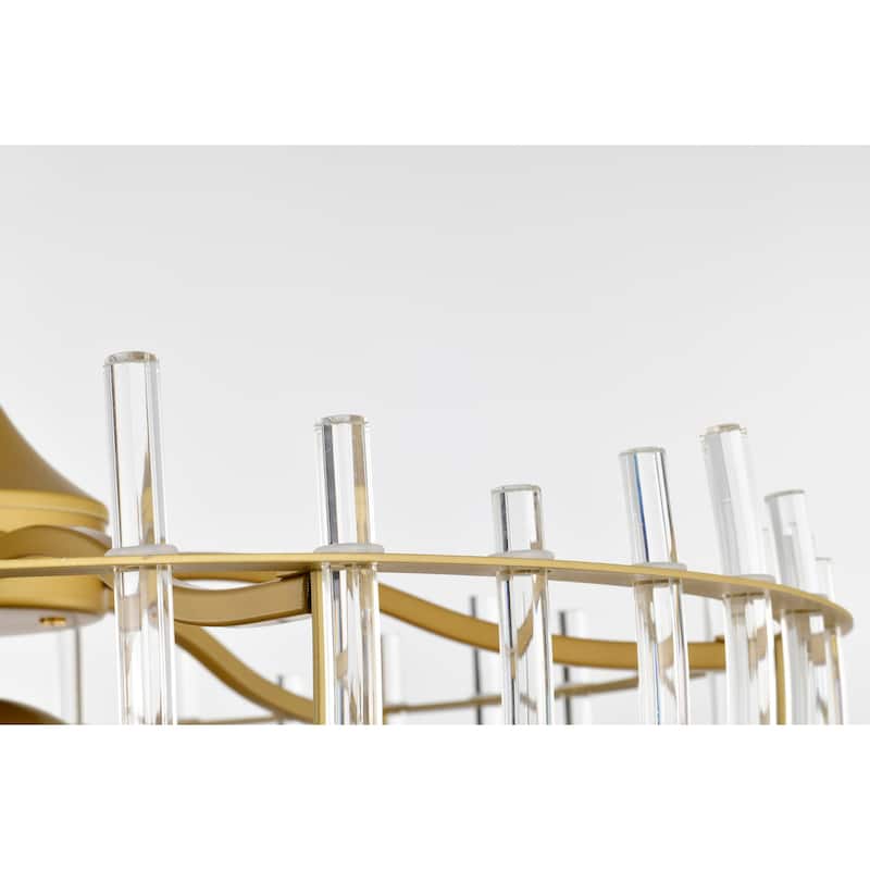 Anita 25-inch Matte Gold 6 Lights 3 Blades Lighted Ceiling Fan with Remote