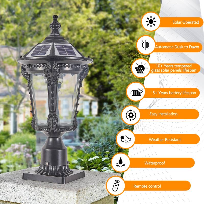 Retro Solar Lights With Dimmable LED 1 pack - Black