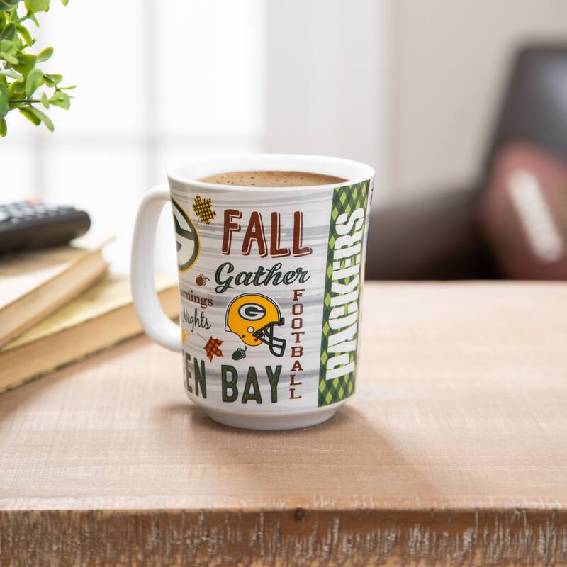 Green Bay Packers, 14 oz Ceramic Coffee Mug w/ Gift Box