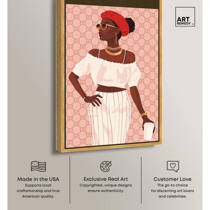Her Stylish Coffee Look Canvas by Art Remedy