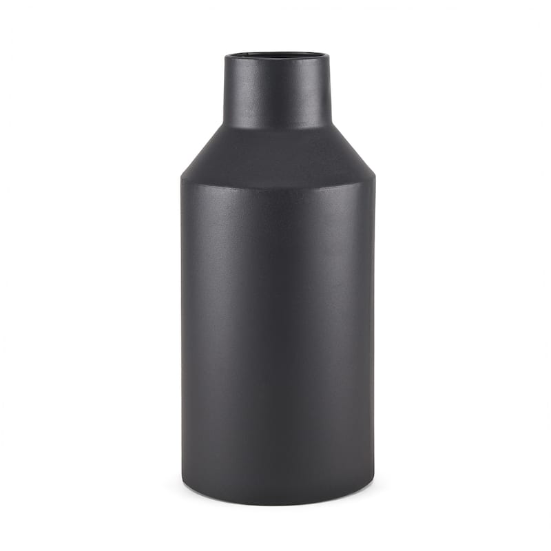 14" Black Metal Table Vase - 6.30