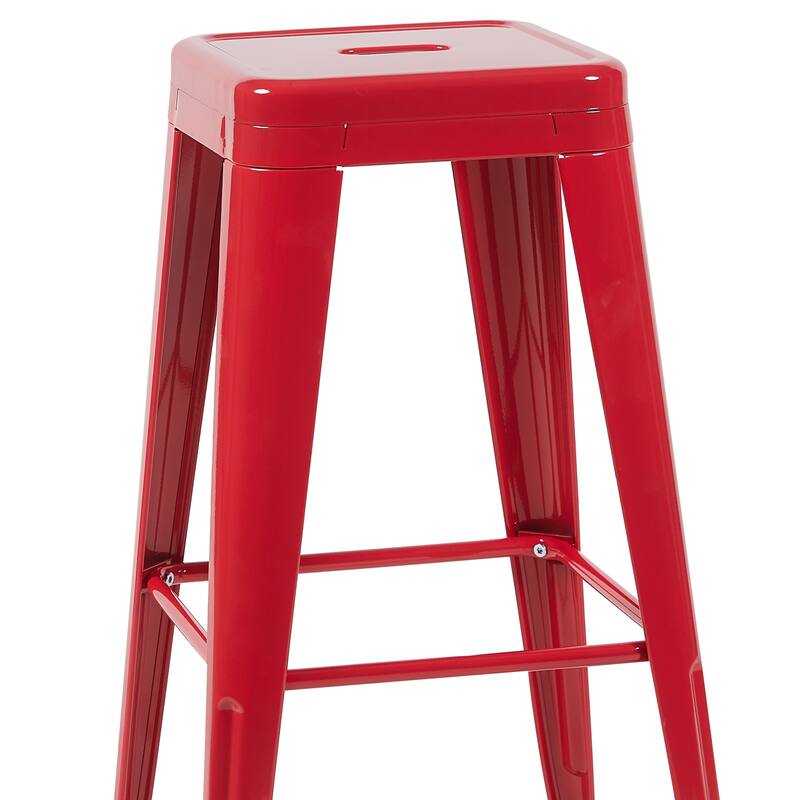 AC Pacific 30 Inch Industrial Stackable Metal BarStools Set of 2