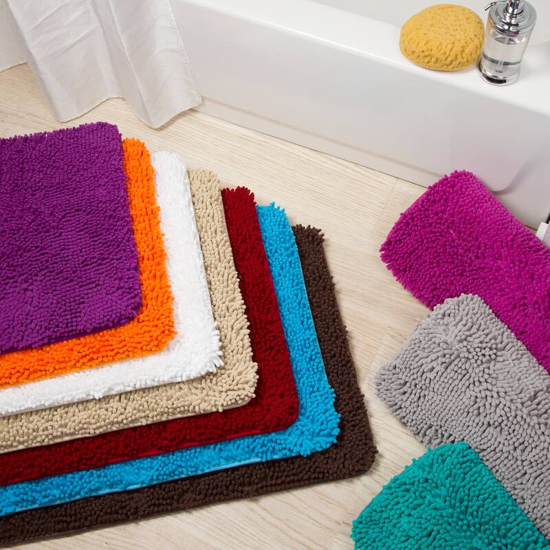 Bath Mat - 58x24-Inch Bathroom Runner with Non-Slip Backing by Lavish Home (Gray)
