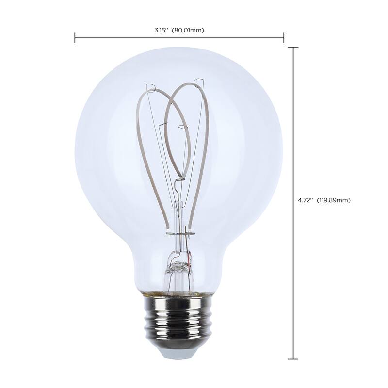 6W LED Reminiscent Flex Gray Filament G25 Loop Medium Base 2700K CCT 120V - Clear