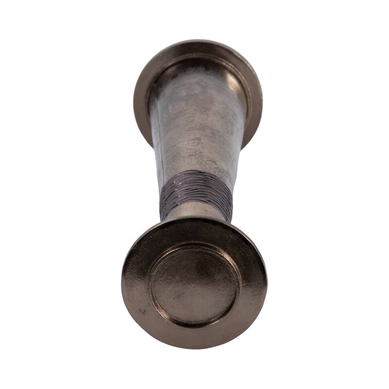 Sagebrook Home Modern Glass Bronze Antique Like Pillar Candle Holder