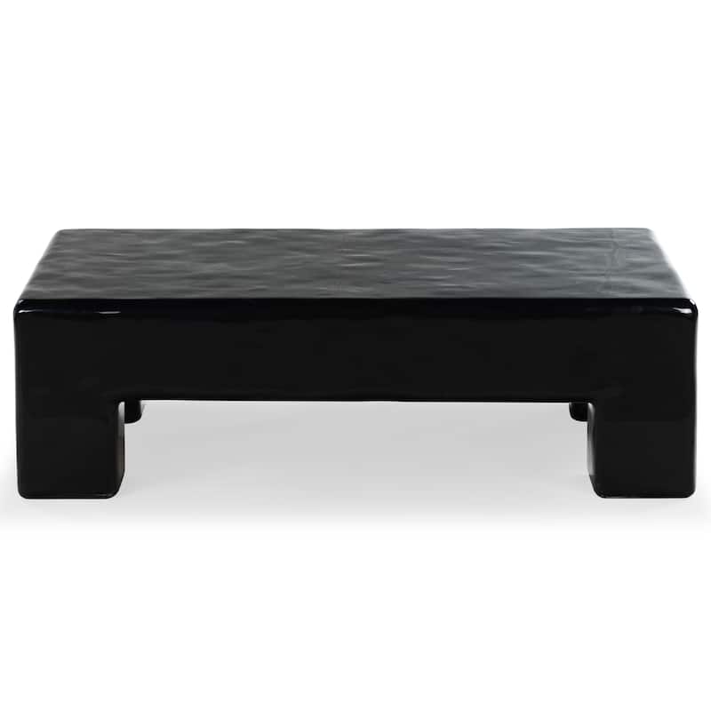 SAFAVIEH Couture Branford Rectangle Concrete Coffee Table - 53"W x 32"D x 16"H - Black